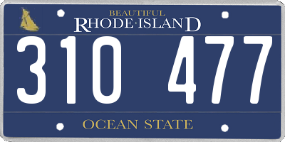 RI license plate 310477