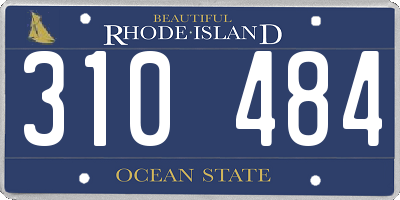RI license plate 310484