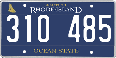 RI license plate 310485