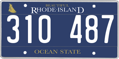 RI license plate 310487