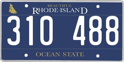 RI license plate 310488