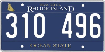 RI license plate 310496