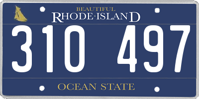 RI license plate 310497