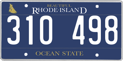 RI license plate 310498