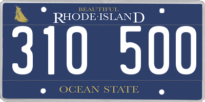 RI license plate 310500