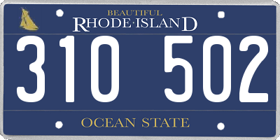 RI license plate 310502