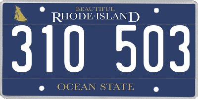 RI license plate 310503