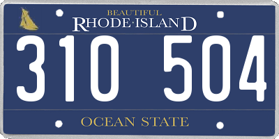 RI license plate 310504