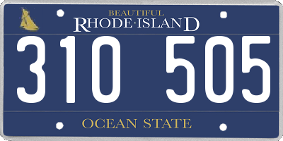 RI license plate 310505