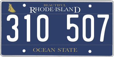 RI license plate 310507