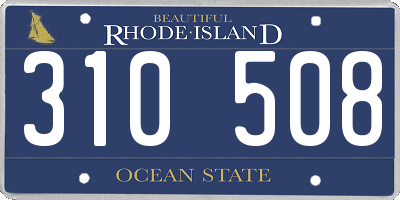 RI license plate 310508