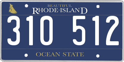 RI license plate 310512