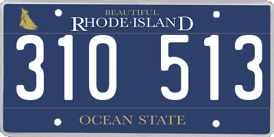 RI license plate 310513