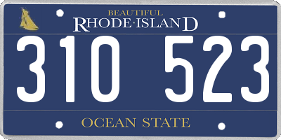 RI license plate 310523