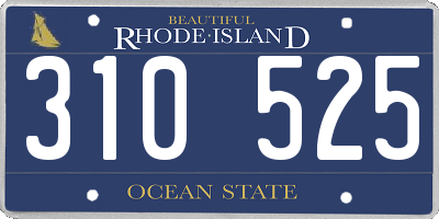 RI license plate 310525