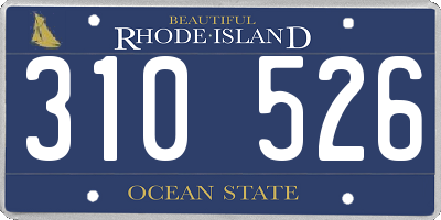 RI license plate 310526