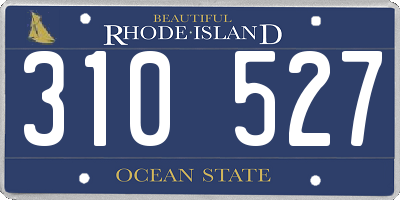 RI license plate 310527
