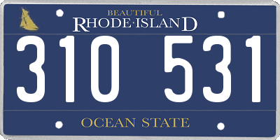 RI license plate 310531