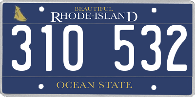RI license plate 310532