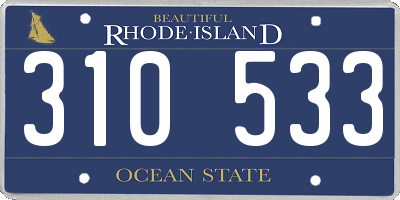 RI license plate 310533