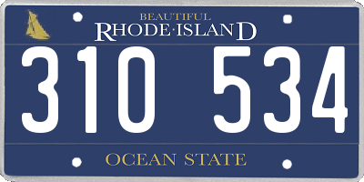 RI license plate 310534