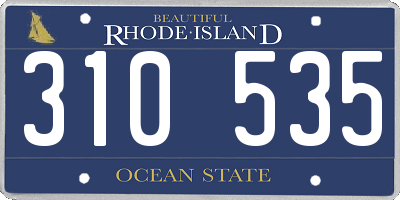 RI license plate 310535