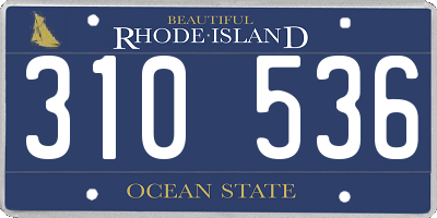 RI license plate 310536