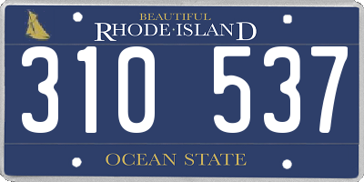 RI license plate 310537