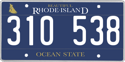 RI license plate 310538