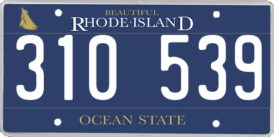 RI license plate 310539