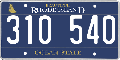 RI license plate 310540