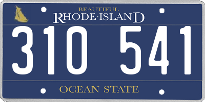 RI license plate 310541