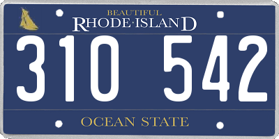 RI license plate 310542