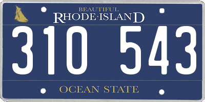 RI license plate 310543