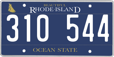 RI license plate 310544
