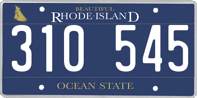 RI license plate 310545