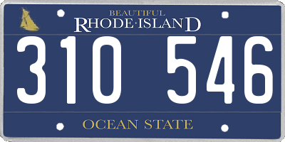 RI license plate 310546