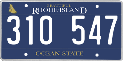 RI license plate 310547