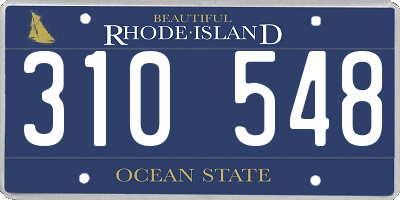RI license plate 310548