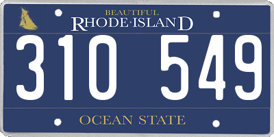 RI license plate 310549
