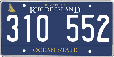 RI license plate 310552
