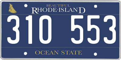RI license plate 310553