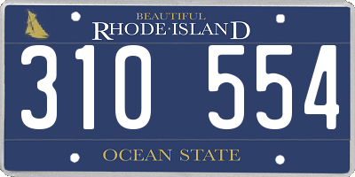 RI license plate 310554