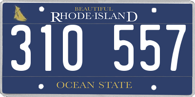 RI license plate 310557