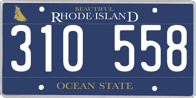 RI license plate 310558
