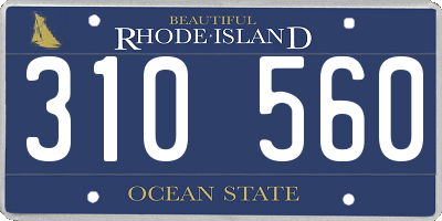 RI license plate 310560