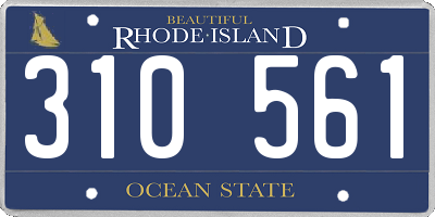 RI license plate 310561