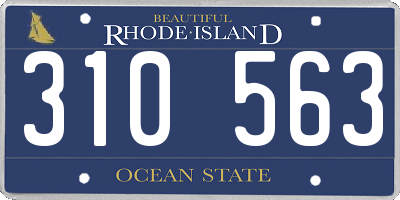RI license plate 310563