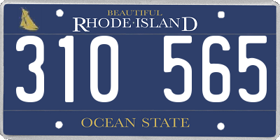 RI license plate 310565