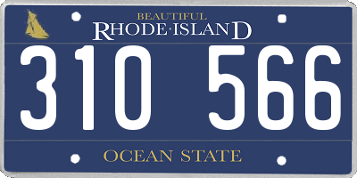 RI license plate 310566